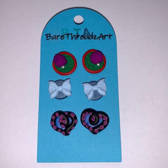 Little Mermaid Inspired Earring Set, Handmade, NWT - Picture 1 of 7